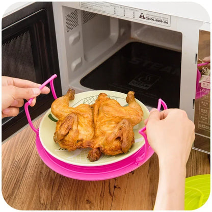Microwave Oven Heating Shelf Double-Insulated Heating Kitchen Tray Rack PP Material Microwave Oven Racks