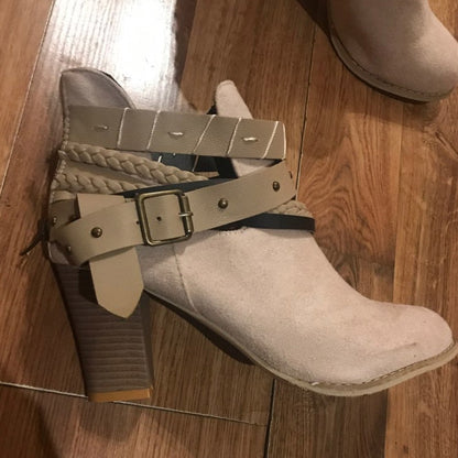 Buckle Strap Ankle Boots