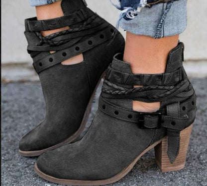 Buckle Strap Ankle Boots