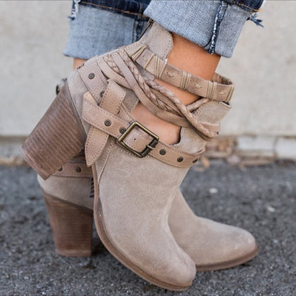 Buckle Strap Ankle Boots