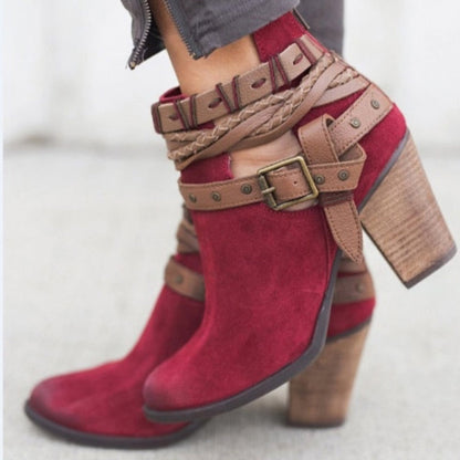 Buckle Strap Ankle Boots