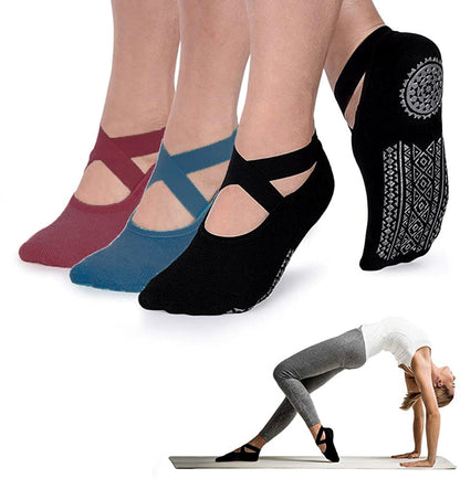 Non-Slip Grip Socks for Women - Perfect for Pilates, Barre, Ballet, and Barefoot Workouts.