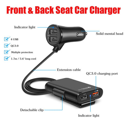 AutoBolt - 4 Ports Car Fast Charger