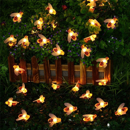 SOLAR POWERED HONEYBEE DESIGN LED FAIRY LIGHTS