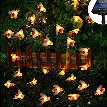 SOLAR POWERED HONEYBEE DESIGN LED FAIRY LIGHTS