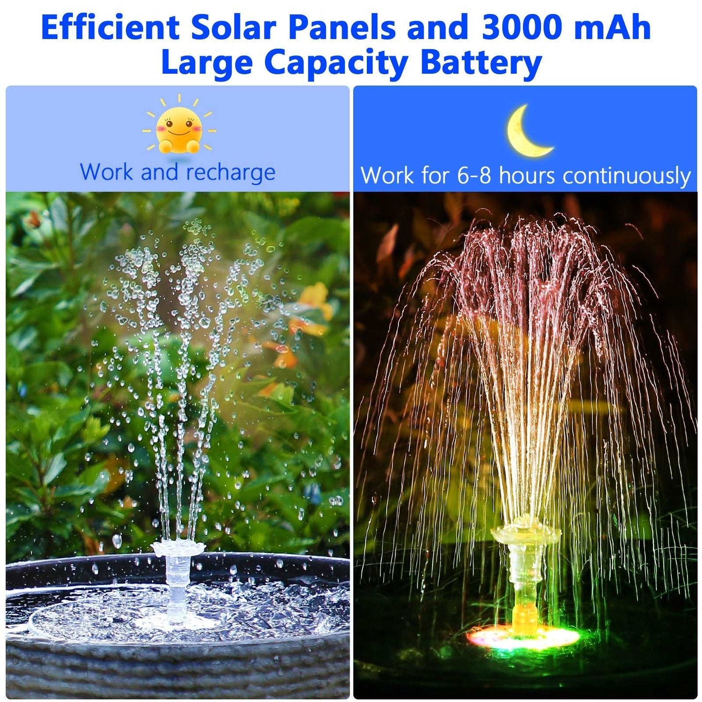 AviGlow - RGB Solar Bird Bath Fountain