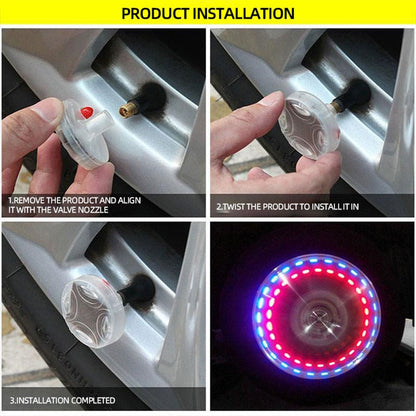 FlashWheel - Rgb Glowing Motion Activated Solar Tire Valve